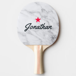 Pala De Ping Pong Firme Estrella Vintage Mármol Blanco Limpio Modern