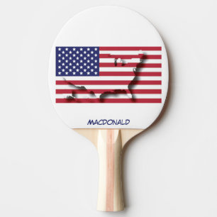 Pala De Ping Pong FLAG y MAP de EE.UU. personalizados