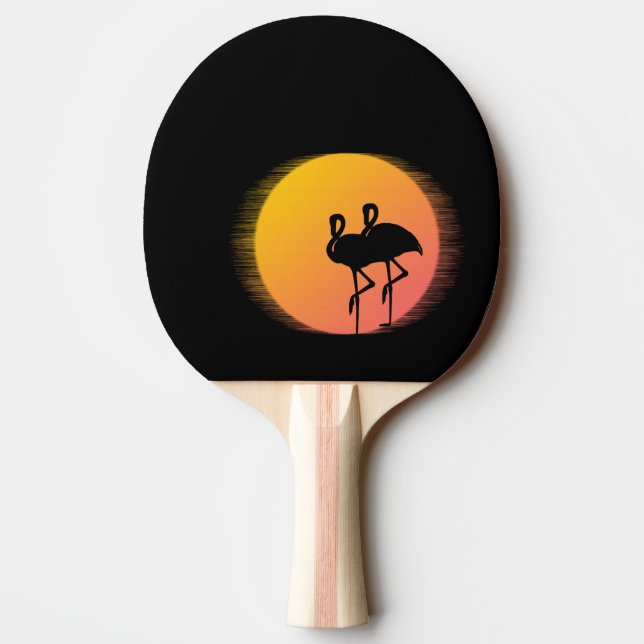 Pala De Ping Pong Flamenco Atardecer Tranquilidad (Reverso)