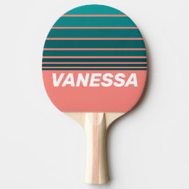 Pala De Ping Pong Flamingo Aqua Horizon Striping con Nombre