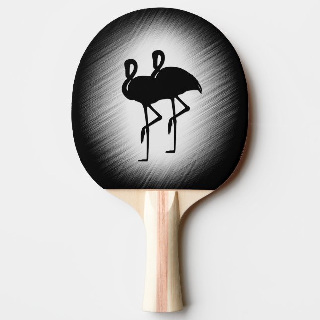 Pala De Ping Pong Flamingo blanco y negro (Reverso)