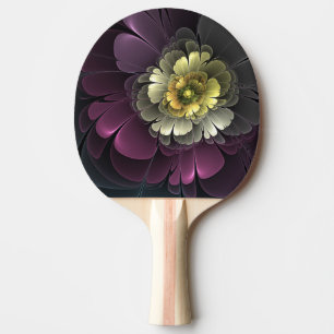 Pala De Ping Pong Flor abstracta moderna purpura gris khaki
