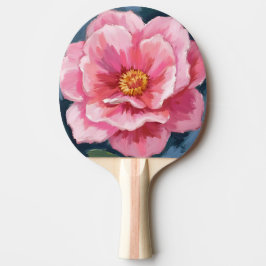 Pala De Ping Pong Flor de peonía rosa acuarela floral