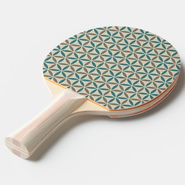 Pala De Ping Pong Flor de vida - patrón de sello - BG 1 (Ángulo frontal)