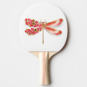 Pala De Ping Pong Flor libélula con sakura de joyas