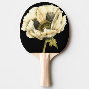 Pala De Ping Pong Flor poner crema de la amapola en fondo negro
