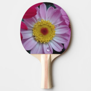 Pala De Ping Pong Flor rosa y amarilla