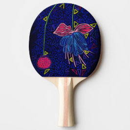 Pala De Ping Pong Flor rosa y azul