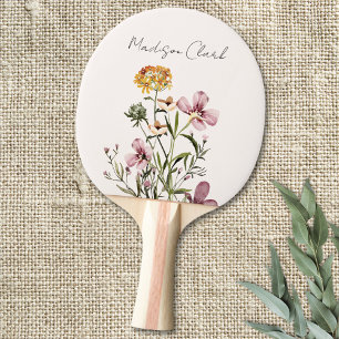 Pala De Ping Pong Flor silvestre acuarela Flora