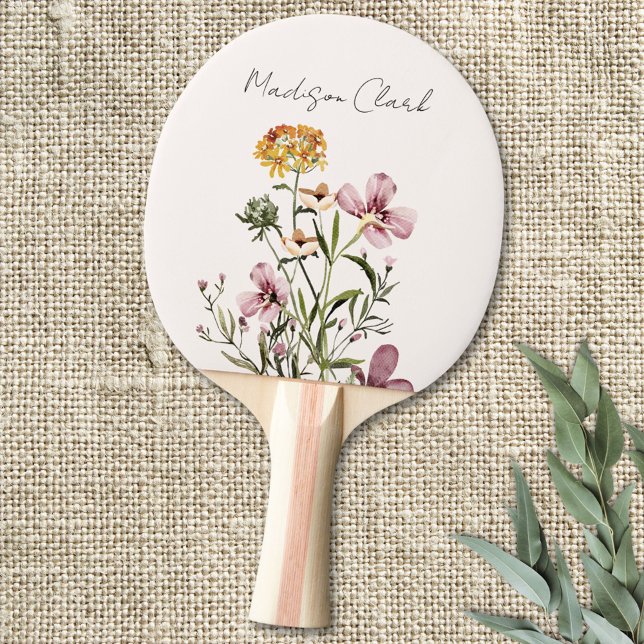 Pala De Ping Pong Flor silvestre acuarela Flora (Close up)