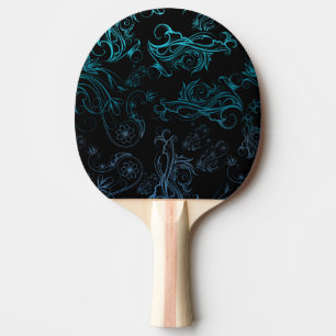Pala De Ping Pong Floral Blue Ping Pong Paddle