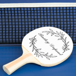 Pala De Ping Pong Floral de escritura moderna personalizada