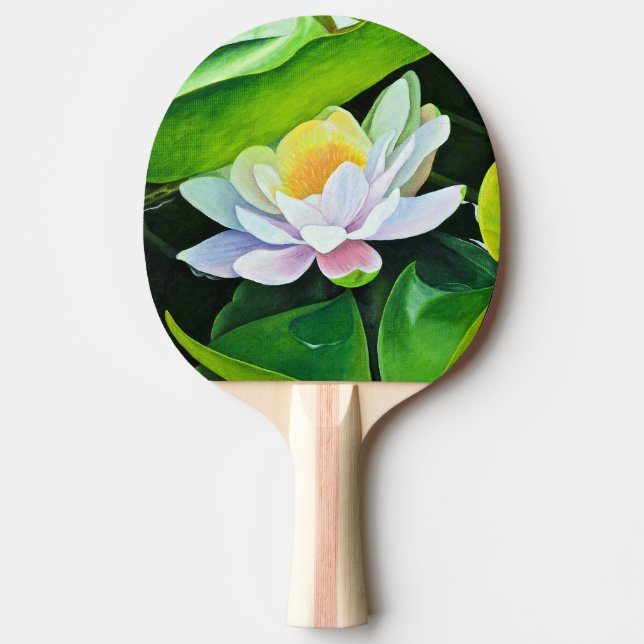 Pala De Ping Pong Floral de Lirio Blanco (Anverso)
