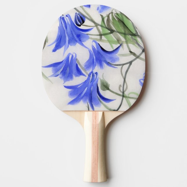 Pala De Ping Pong Flores azules (Anverso)