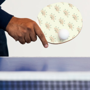 Pala De Ping Pong Flores Azules, Flores Rojas, Patrón De flores