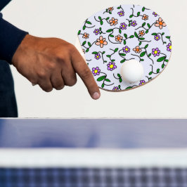 Pala De Ping Pong Flores de colores, motivos florales, vegetación, b