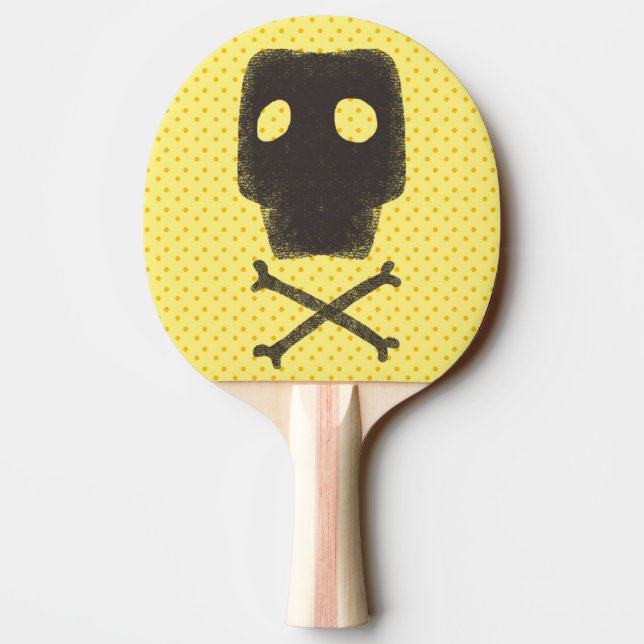Pala De Ping Pong Flores de cráneo (Reverso)