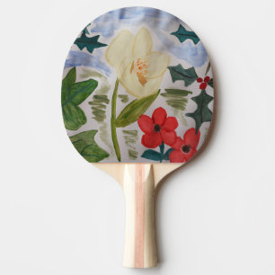 Pala De Ping Pong Flores de invierno y Holly