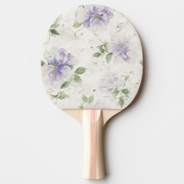 Pala De Ping Pong Flores de lavanda púrpura bonitas (Anverso)
