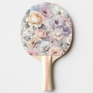 Pala De Ping Pong Flores de Rosa Elegantes