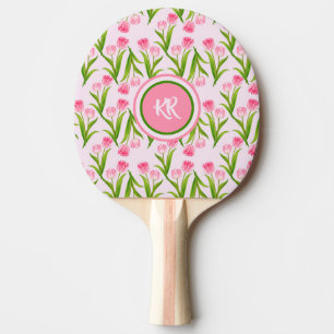 Pala De Ping Pong Flores florales de tulipanes rosados bonitos deja