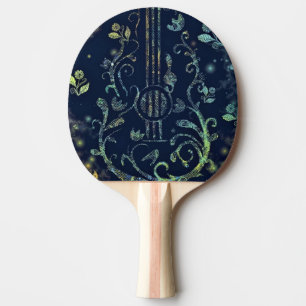 Pala De Ping Pong Flores Guitarra Arte - Melodía romántica