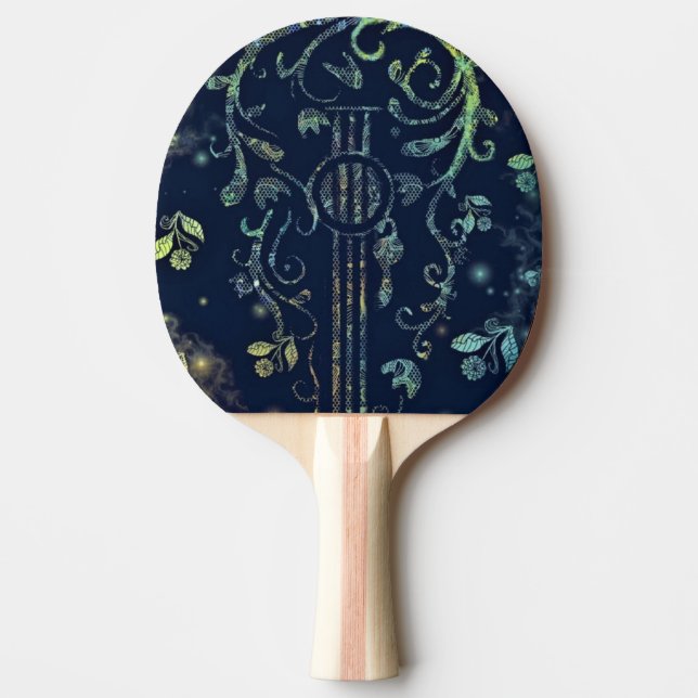 Pala De Ping Pong Flores Guitarra Arte - Melodía romántica - (Anverso)