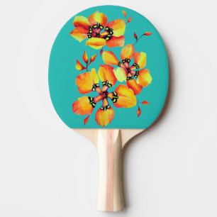 Pala De Ping Pong Flores Naranjas elegantes - Aqua