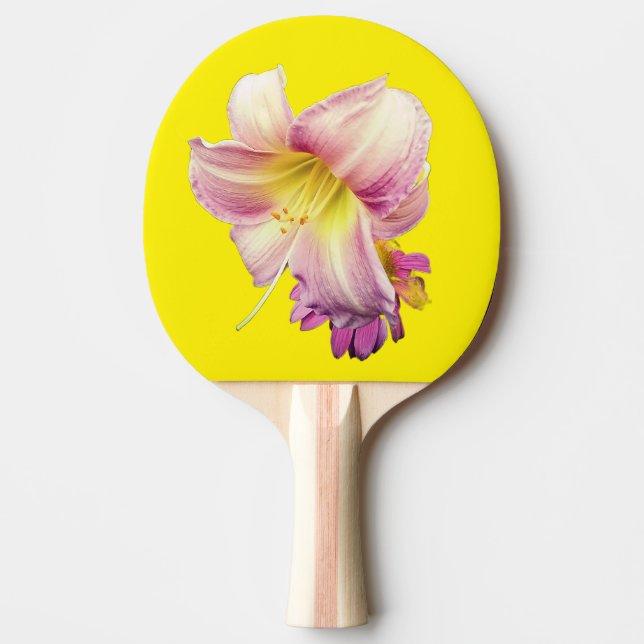 Pala De Ping Pong Flores rosadas (Anverso)