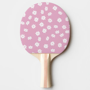 Pala De Ping Pong Flores rosas y blancas
