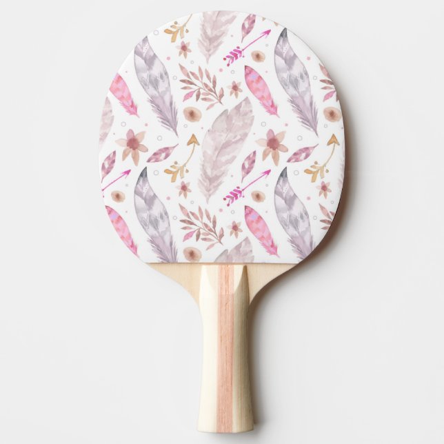 Pala De Ping Pong Flores y flechas de estilo bohemio Ping Pong Paddl (Anverso)