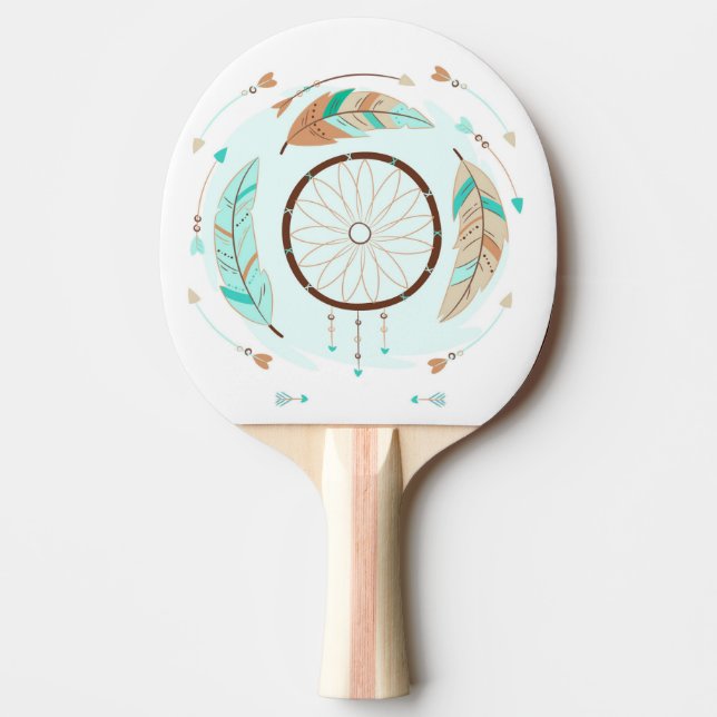 Pala De Ping Pong Flores y flechas de estilo bohemio Ping Pong Paddl (Anverso)
