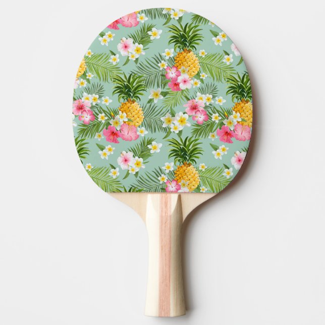 Pala De Ping Pong Flores y piñas tropicales (Anverso)