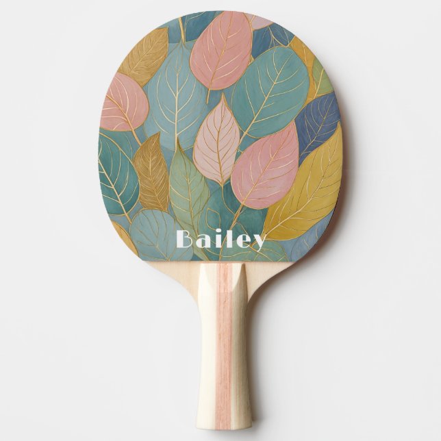 Pala De Ping Pong Foliage caprichoso: Hojas Pastel (Anverso)