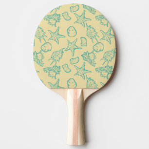 Pala De Ping Pong Fondo con las cáscaras. Mano dibujada