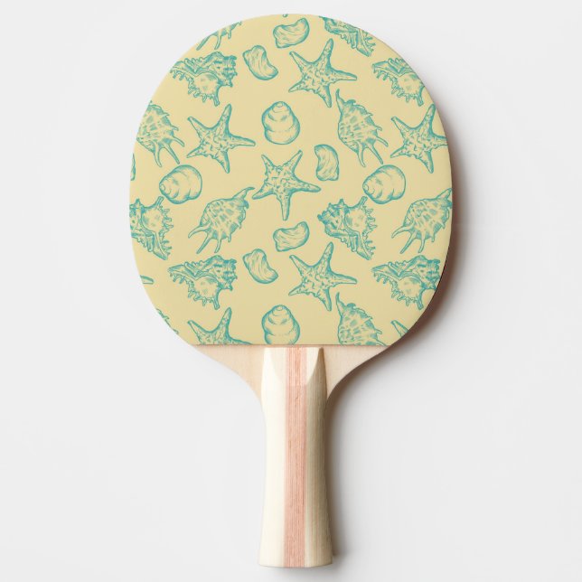 Pala De Ping Pong Fondo con las cáscaras. Mano dibujada (Anverso)
