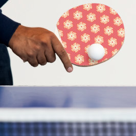 Pala De Ping Pong fondo coralino geométrico de diseño de fuego flora