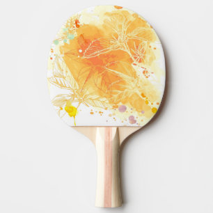 Pala De Ping Pong Fondo de la acuarela del vector y flores