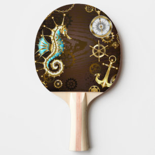 Pala De Ping Pong Fondo de madera con caballito de mar mecánico