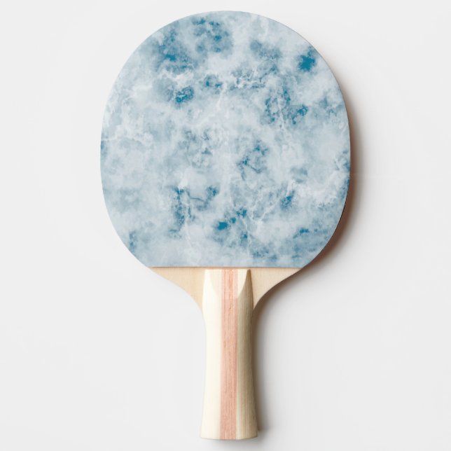 Pala De Ping Pong Fondo de textura azul mármol (Anverso)