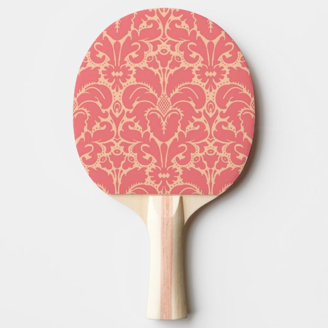 Pala De Ping Pong Fondo del damasco de estilo barroco (Anverso)