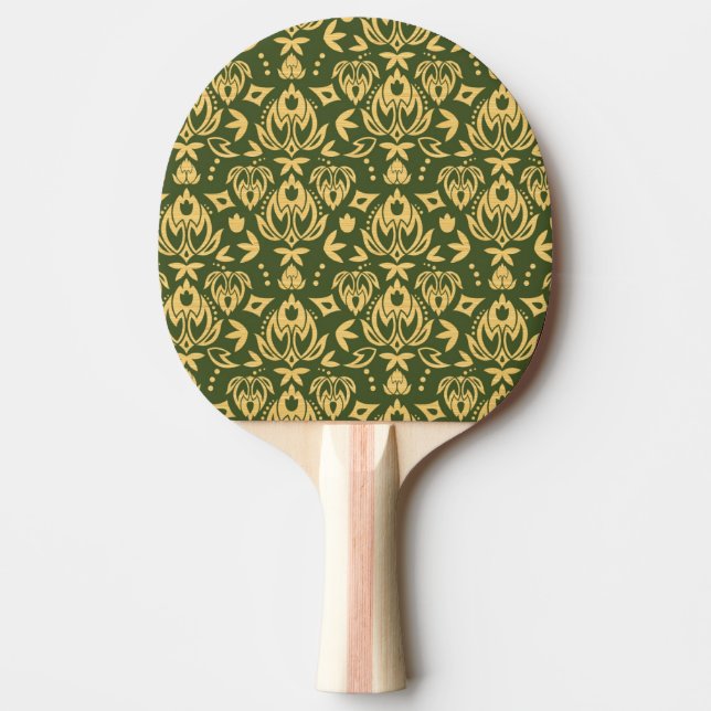 Pala De Ping Pong Fondo floral de madera del modelo del damasco (Anverso)