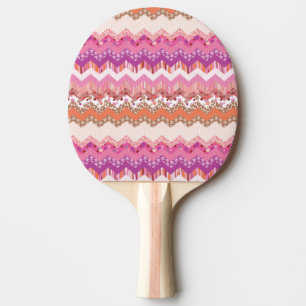 Pala De Ping Pong Fondo rosado del zigzag