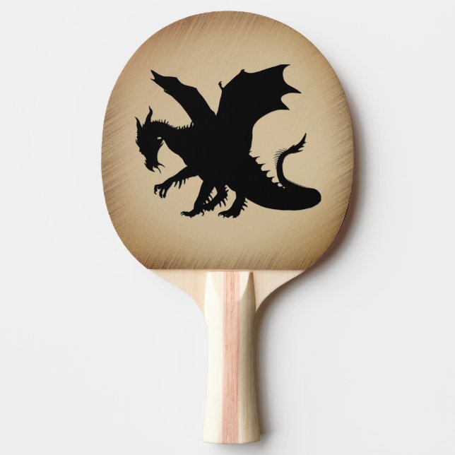 Pala De Ping Pong Fondo rústico del dragón negro (Anverso)