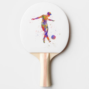 Pala De Ping Pong Football player in watercolor