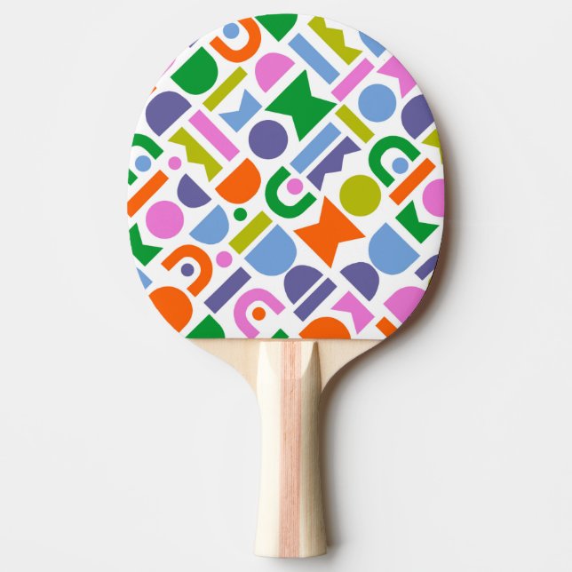 Pala De Ping Pong Formas geométricas coloridas (Anverso)