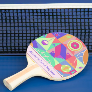 Pala De Ping Pong Formas geométricas divertidas y divertidas multico