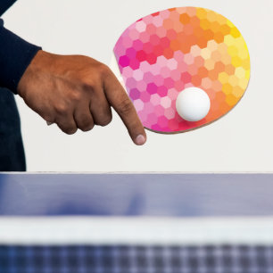 Pala De Ping Pong Formas para hexágonos geométricos Amarillo rosa