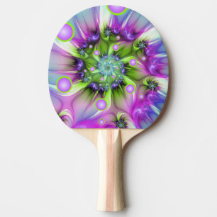 Pala De Ping Pong Formas redondeadas en espiral coloridas Resumen de