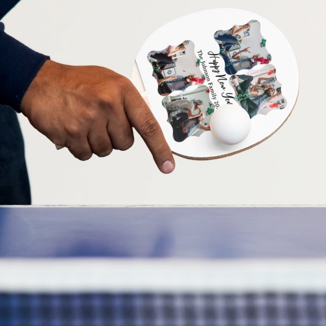 Pala De Ping Pong Foto de collage del guión de Año Nuevo Feliz Perso (in situ)
